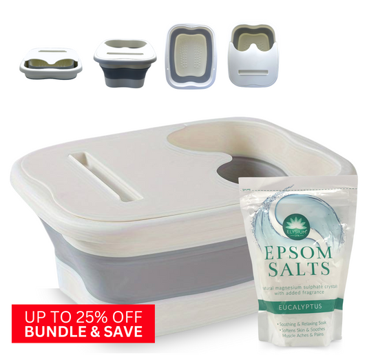 Foot Spa Kit - Foldable Bath Tub & Eucalyptus Epsom Salts