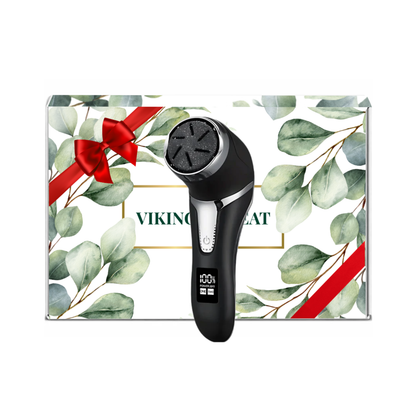 Rechargeable electric foot file for hard skin removal, waterproof and cordless in black finish presented in premium gift packaging suitable for all occasions, ideal for birthdays, Christmas, Mother’s Day and self-care gifting.