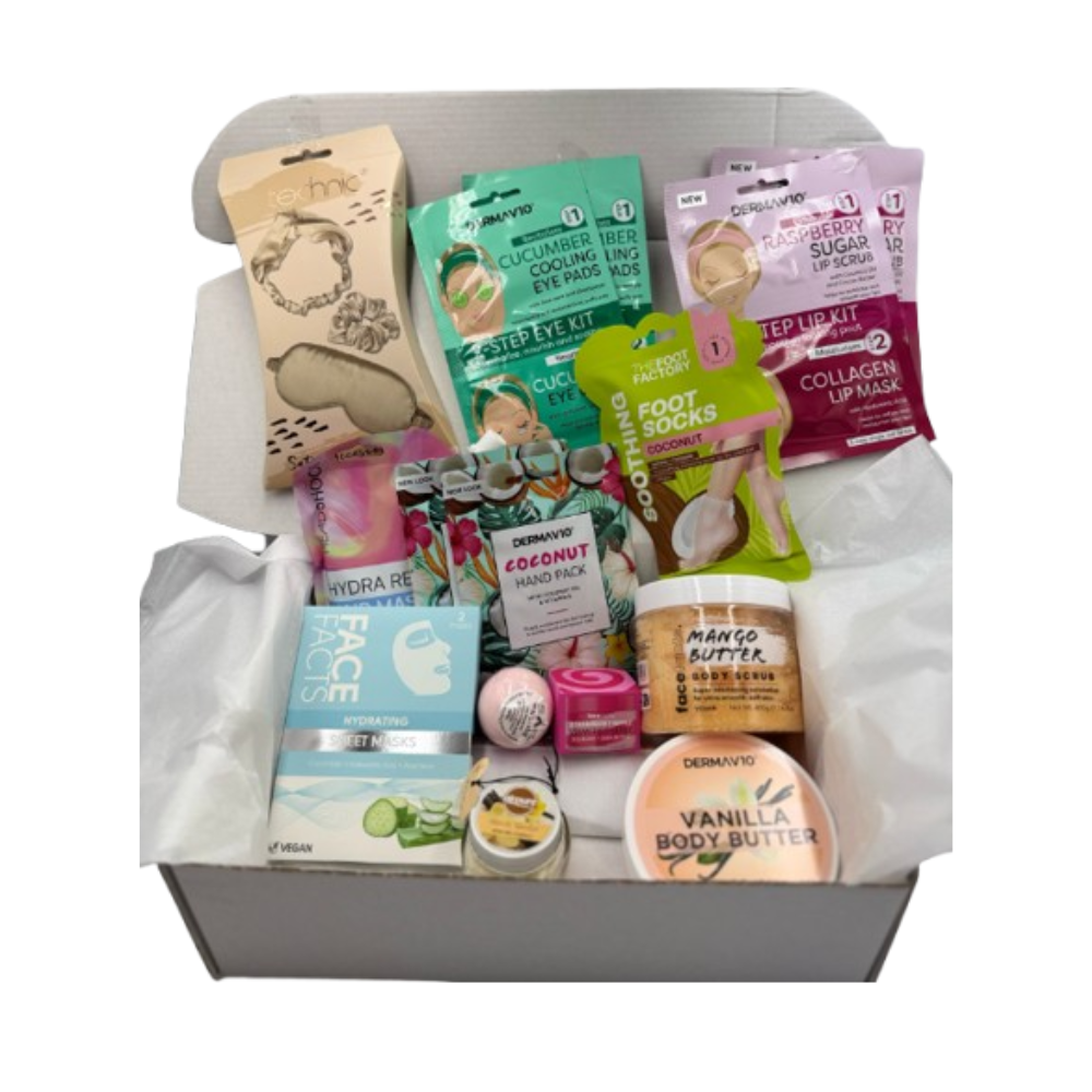 Luxury Gift Set for Women – Indulgent Bath & Face Essentials with Vanilla Body Butter, Mango Scrub, Masks, Lip & Eye Kits, Candle, Satin Accessories – Perfect Pamper Gifts