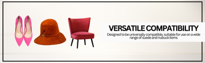 Suede brush compatible with multiple suede and nubuck surfaces including shoes, bags, and upholstery