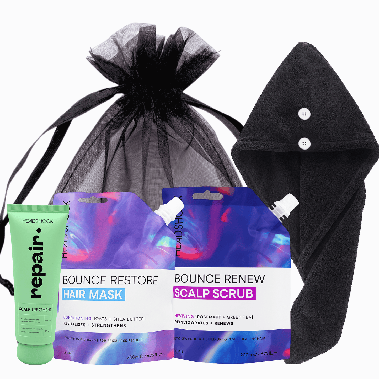 Vikingtreat Hair Repair Gift Set – Scalp Scrub, Hair Mask & Towel | Deep Nourishing Treatment