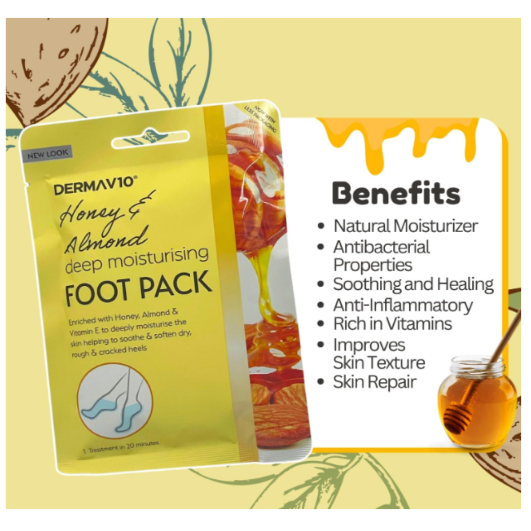 Honey foot pack enriched to nourish feet, hydrate dry skin and support skin repair