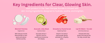Key Skincare Ingredients in Teen Pamper Set – Avocado, Salicylic Acid, Vitamin C, Shea Butter