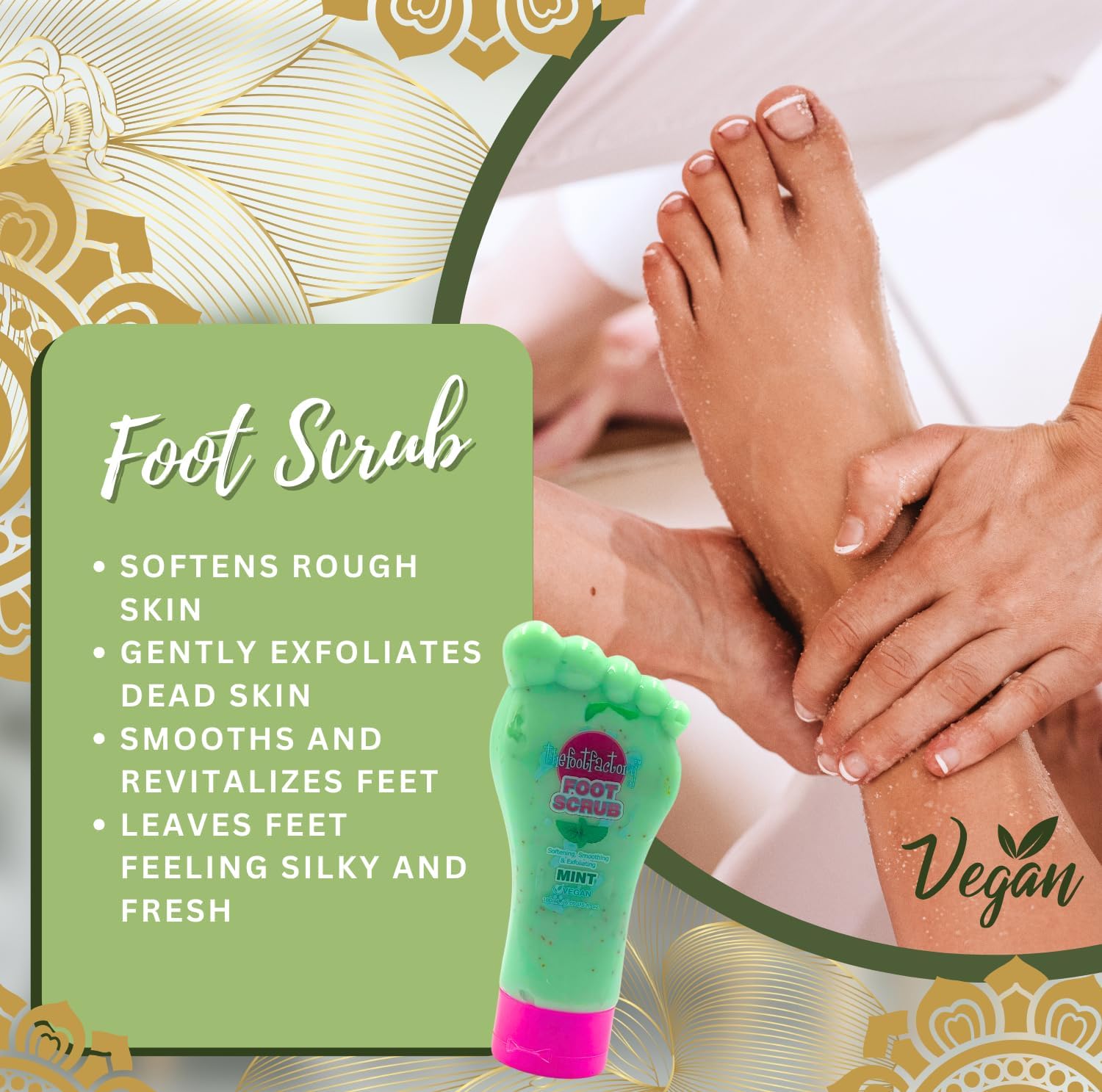 Vikingtreat  Mint exfoliating foot scrub for removing dead skin, smoothing rough heels and revitalising tired feet.