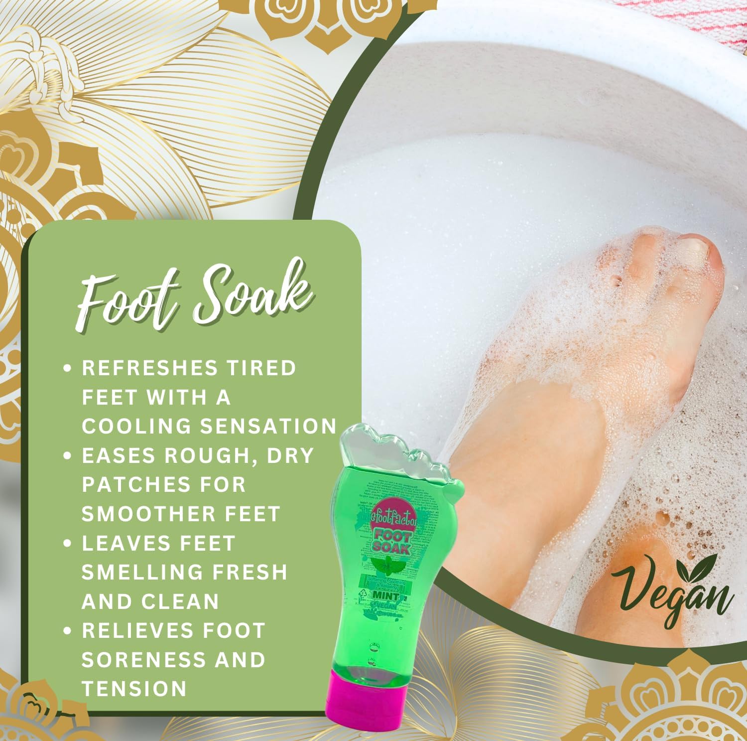 Vikingtreat  Mint foot soak for refreshing tired feet, easing dry patches and relieving tension and soreness.