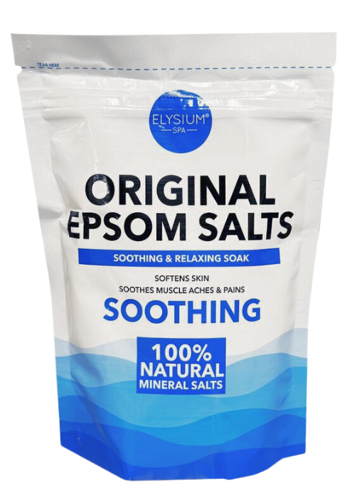 Original Epsom salts pouch designed for soothing foot soaks that soften skin and ease muscle aches