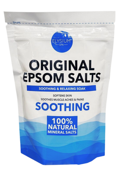 Original Epsom salts pouch designed for soothing foot soaks that soften skin and ease muscle aches