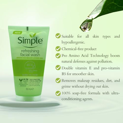 Vikingtreat simple refreshing facial wash with vitamins B5 and E