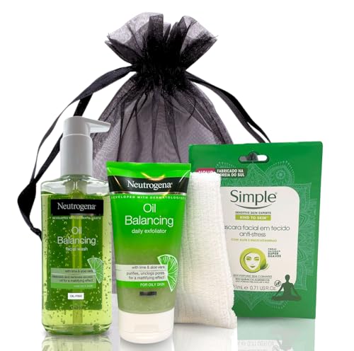 Oil Balancing Exfoliator, Facial Wash and Mask for Oily Skin Bundle